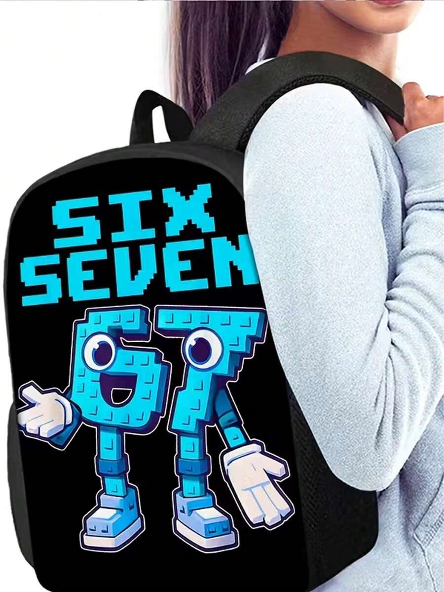 Bộ ba lô Brainrot "Số 67" - Ba lô nhẹ in hình, dây đeo có thể điều chỉnh và khóa kéo. Món quà sinh nhật dễ thương. Chất liệu bền chắc, phù hợp cho đi học, du lịch hoặc sử dụng hàng ngày. Bộ ba lô Brainrot Trousse Scolaire Commute Perfect - Nhiều màu - Xem 1