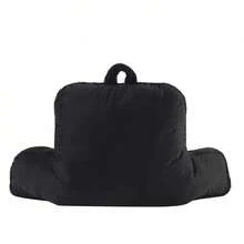 Faux Fur Plush Backrest Pillow, Black - Black - View 5