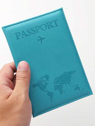 1pc Rose Red Minimalist Multi-Purpose Passport Cover