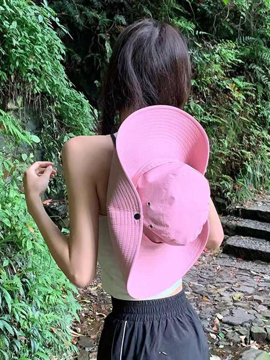 1pc 2026 New Summer Camping Drawstring Bucket Hat, Sun Protection Hiking Fishing Outdoor Cap, Unisex Western Cowboy Hat - Multicolor - View 1