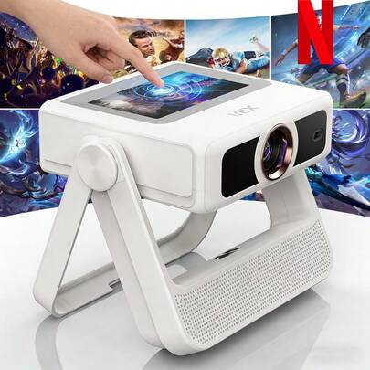 XBJ Projector With Bluetooth & WiFi - Mini Smart Movie Projector | A5Pro 4K Portable Home Theater, 800LM Brightness | Auto Keystone & Focus For TV Stick, Laptop, Smartphone Via USB & Video Ports | Android Built-In For Outdoor, Bedroom, Camping, Travel | Ultimate Proyector 4K Gift (HD 1080P Compatible)