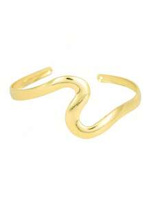 Set de 6 piezas de brazaletes ajustables de metal minimalista para el verano - 6 piezas oro-1 - Ver 5