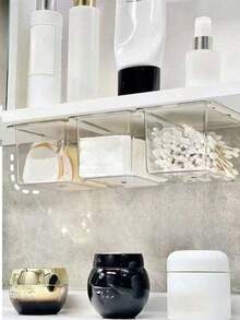 Hộp đựng đồ kiểu ngăn kéo, hộp đựng tăm bông phòng tắm, hộp đựng bông tẩy trang trong suốt, kệ tủ phòng tắm - Trong sáng - Xem 4