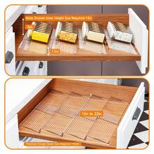 4件套可伸缩亚克力调料架，厨房抽屉收纳架 - 可调节调料罐架，适用于橱柜、台面、食品储藏室，情人节、圣诞节、父亲节、母亲节的理想礼物，不含调料罐 - 彩色 - 查看 2