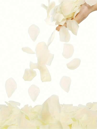 500/1000pcs, Milky White Simulated Rose Petals | Polyester Flower Petals For Wedding Atmosphere Arrangement, Couple Romantic Confession Supplies