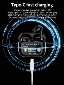 HITOZON Auriculares inalámbricos con control táctil, estuche de carga, cancelación activa de ruido, micrófono integrado, potenciador de graves, compatibles con , Android, portátiles, ordenadores de escritorio, adecuados para deportes, correr, fitness - A - Ver 8