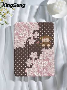 Kingsung 尖头蕾丝花猴图案平板电脑保护套，适用于 9.7/10.2/10.5/10.9/12.9 英寸 Pro 11 英寸、第十代 Galaxy Tab S6 Lite 10.4 英寸、Kindle Paperwhite 第十二代（2024 年款）、Kindle（第十一代，2022 年款）、Kobo Clara Color，柔软防震，智能支架/自动唤醒/睡眠功能 - 彩色 - 查看 2