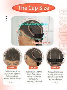 5顶合成纤维编织假发，自然发际线编织假发，女士款 - 黑色 - 查看 10