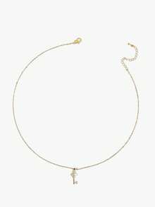 The Gold Collar Chain Is Set With Small Diamonds, Giving A Luxurious Touch. It Is Perfect For Daily Wear And Makes An Excellent Gift For Special Occasions. - Three-leaf Key Pendant - View 5