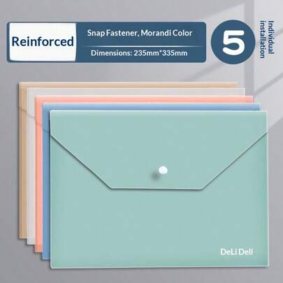 Wholesale Transparent Snap Button File Folder, Thick Waterproof Office Storage Bag, Document Bag, High Quality Waterproof Pouch