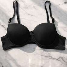 Kit com 2 Sutiãs Com Bojo Confortável Lingerie de Luxo Com Aro Sutiã Avulso Lingeries Soutien - Preto e Vinho - Visão 1
