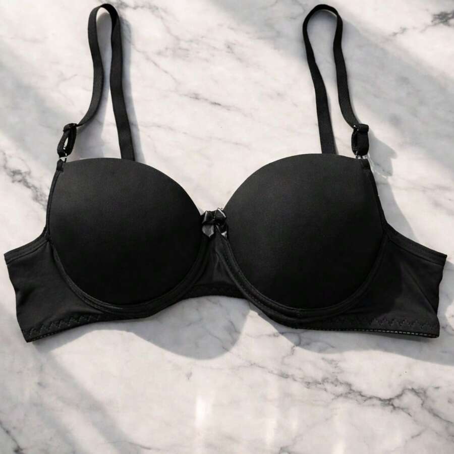 Kit com 2 Sutiãs Com Bojo Confortável Lingerie de Luxo Com Aro Sutiã Avulso Lingeries Soutien - Preto e Vinho - Visão 1