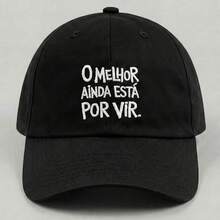 Embroidered Cap "The Best Is Yet To Come" Unisex Curved Brim Adjustable Strapback Motivational Phrase Casual Streetwear Urban Premium Fabric Stylish Modern Fashion Versatile Everyday - 黑色 - 查看 1