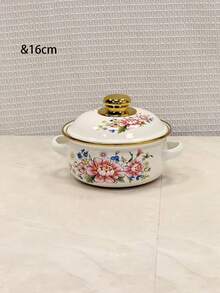 1个玫瑰花纹金边平底平底锅，多种尺寸可选（16-18-20-22-24厘米）。适用于家庭厨房，可用于盛菜和煮面。可在炉灶和壁炉上使用。便携式平底锅，适合户外露营，是冬季露营的必备品，也是馈赠亲友的佳品。 - 薔薇 - 查看 7