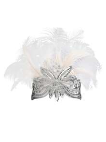 1pc Carnival Feather Headpiece Showgirl Headband Women's Feather Pageant Headband 1920s Flapper Headband - A - View 9