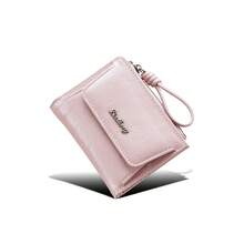 Baellerry Ins Style Fashion Women's Short Wallet With Pendant, Compact Multi-Function Card Holder, Sweet Girl Style, Mini PU Leather Wallet, Practical Coin Purse - Pink - View 4