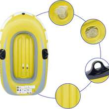 1/2 Persona Kayak Inflable Canoa Bote de Pesca, Balsa Inflable de Goma para Flotación en Lago al Aire Libre - Amarillo 1 - Ver 5