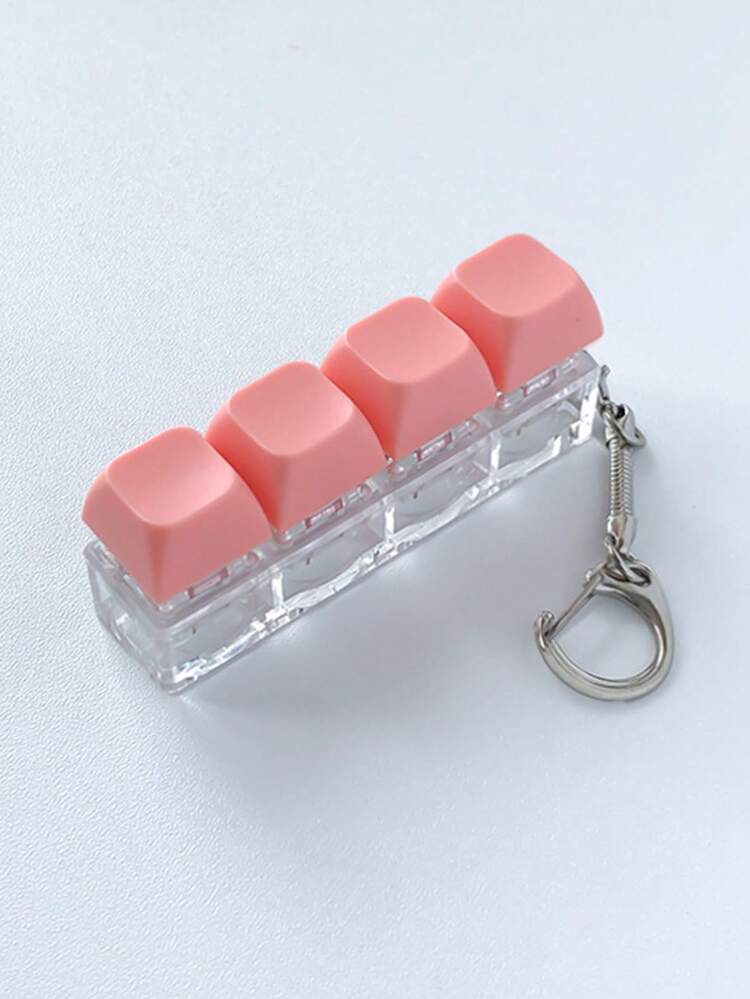 1pc 4-Button Computer Key Squeeze Toy, Creative Stress Relief Gadget, Adult Fidget Toy Pendant - Multicolor - View 8