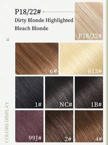 DNE HAIR 1件裝 V型夾式接髮片 Top-V 100% 真人髮 P18/22# 金色挑染淺金色直髮，適合女性，易造型、輕盈透氣、隱形，適用所有髮質，日常佩戴與時尚愛好者 - SP18/22 - 查看 9