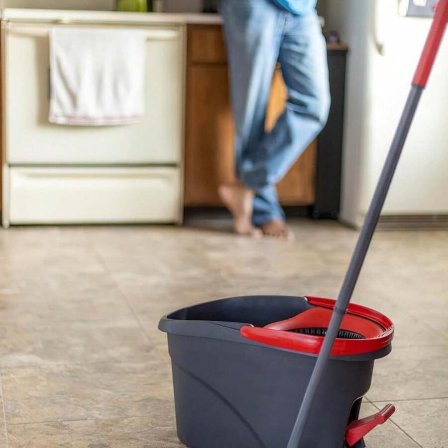 Microfiber Spin Mop & Bucket Floor Cleaning System With 4 Extra Refills - A - View 1