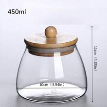 1 hộp đựng kín khí bằng thủy tinh borosilicate cao cấp có nắp gỗ, hũ đựng chống ẩm dùng trong nhà bếp, đựng lá trà, hạt cà phê, hộp bảo quản thực phẩm khô trong suốt. - Nhiều màu - Xem 5