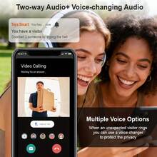 Video Doorbell Camera Wireless, Doorbell Camera With Smart Human PIR Detection Chime 2-Way Talk Color Night Vision Cloud Storage Live View 2.4 GHz WiFi - Black - View 2