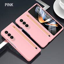 Galaxy ZFold3/ZFold4/ZFold5/ZFold6/ZFold7 Phone Case With Stylus Pen, Matte Texture Material Protective Cover, Minimalist Elegant Design, Integrated Pen Slot, Fashion Versatile Case - Multicolor - View 10