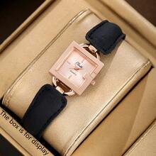 极简腕表套装 - 方形石英表 + 项链 + 耳环 + 戒指 + 手链，优雅日常搭配，情人节、周年纪念日、生日、母亲节、新年理想礼物 - 玫瑰金 - 查看 6