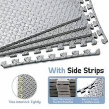 Puzzle Exercise Mat ½ In, EVA Interlocking Foam Floor Tiles For Home Gym, Mat For Home Workout Equipment, Floor Padding For Kidds, Grey, 20 In X 20 In X ½ In, 64 Sq Ft- 24 Tiles - Grey - View 2