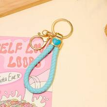 新款心形皮绳钥匙扣，配锌合金龙虾扣，小巧吊坠，手机挂绳，DIY钥匙扣配件 - 彩色 - 查看 5