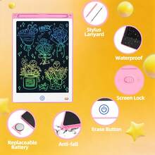 8.5 Inch Kids Electronic Drawing Tablet, No Blue Light, One-Key Erase, Reusable Drawing Board, Suitable For 3-8 Years Old Children, Text Enlightenment, Learning Toy, Express Imagination, School/Party Gift, Best Choice - Pink - View 4