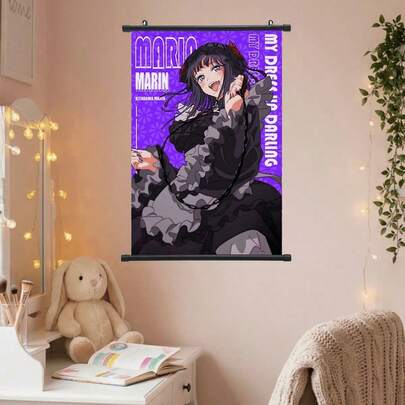 1pc Romantic Interaction Bestselling Valentine's Day Gift, Birthday Present, Friendship Essential, Anime Hanging Poster Scroll Painting For Bedroom Decor, Perfect Gift For Friends, Lovers - 2026 New Arrival