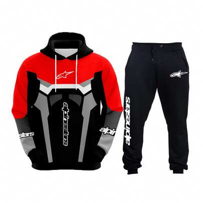 Kit Conjunto Blusa E Calça De Moletom Alpine Moto Carro Racing Corrida Automobilismo