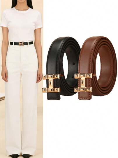 1/2件装 时尚百搭装饰细腰带，可搭配牛仔裤，简约韩版ins风