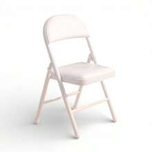 Portable Armless Padded Dining Seat For Indoor Living Room And Dining Room, 1 Piece Kids Upholstered Padded Folding Chair, Event Chair For Kids Bedroom Folding Chairs - 白色 - 查看 6