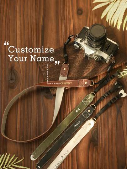 Correa de cámara retro personalizada - Nombre/iniciales personalizables, combinación de letras doradas grabadas, correa de cuero PU con liberación rápida, adecuada para cámaras DSLR/sin espejo/de película, se puede usar en diagonal/hombro/cuello - Regalo para fotógrafo, unisex (cumpleaños, aniversario), correa de cámara profesional, accesorio exquisito, sensación hecha a mano