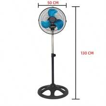 Ventilador de pie de 20 pulgadas, velocidad regulable en tres niveles, aire fuerte para uso doméstico, ventilador con cabezal giratorio y ajuste de altura - Tipo de Enchufe A USA (110-127V) - Ver 11