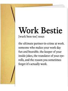 1pc Work Bestie Card For Women Work Colleagues Funny Leaving Birthday & Thank You Gift For Her - 18*13cm - View 2