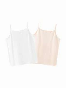 Balabala Girls Baby Summer Tank Top 2 Packs 2026 Soft Lightweight Breathable Sleeveless Shirts - White and Red - View 2