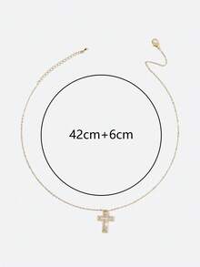 这款奢华时尚的心形项链采用铜合金材质，搭配锆石吊坠，适合日常通勤和节日场合佩戴。 - 十字架吊墜 - 查看 4