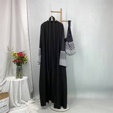 Arab Turkey Middle East Fashion Women's New Cardigan Robe With Mini Bag Spring - Black - View 11