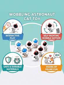 5件装猫咪摇摆玩具 | 可自动翻正滚动的猫玩具，无需电池，款式随机，轻质塑料猫咪益智玩具 Tailona - 查看 5