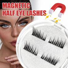 Asiteo 2Pairs Magnetic Lashes Half Eyelashes No Glue Short Magnet Eyelash Natural Look Cat Eye Half Lashes Reusable Magnetic False Eyelashes Adhesive-Free For Eyelash Extensions,Suitable For Slouchy People,Makeup Blogger,Giving Gifts To Women Strip Lashes, Lashes, Eyelashes,Fake Lashes,Magnetic Eyelashes,Magnetic Eyelashes Natural Look,Gift For Women,Girls,Party Supplies,Wedding Gifts - Black - View 8