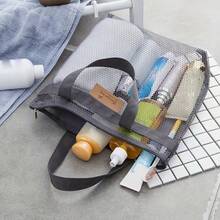 A Travel Beach Bag, Storage Bag, Portable Outdoor Toiletry Bag, Swimming Bag, And Mesh Storage Pouch For Travel - Xám - Xem 3