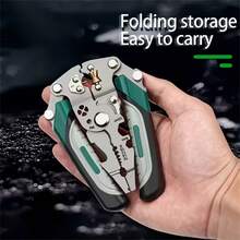 Foldable Multi-Functional Industrial-Grade Electrician's Wire Stripper, Durable Precision Tool Suitable For Cutting, Crimping And Stripping - Applicable For All Electrical Operations - Multicolor - View 2