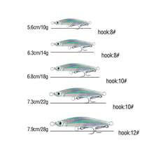6pcs Slow Sinking Fishing Lures, 10g/14g/18g/22g/28g Metal Material With 3D Eyes, Suitable For Casting And Trolling, Equipped With Treble Hooks - Multicolor - View 8