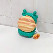 [Fun Silicone Protective Case] ​​3D Croissant Design, Compatible With Apple AirPodscase1/2/3/4/Pro, Creative Earphone Case, Electronic Pet Accessory - Yellow - View 3