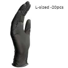 20pcs Nitrile Disposable Gloves, Durable Black Gloves, Latex-Free, Powder-Free, Textured Grip, Heavy Duty Double Layer Protection, 6 Mil Thickness - 20 Pieces (L size) - View 16