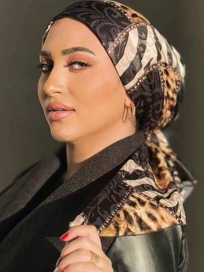 1pc Women's Vintage Printed Bandana, Versatile Scarf/Head Wrap, Soft & Skin-Friendly, Elastic & Adjustable, Suitable For Home, Outings, And Leisure Wear Sleep Bonnet