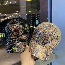 1pc Summer Mesh Sequin Hat, Breathable UV Protection Sun Hat, Fashionable Versatile Baseball Cap - Multicolor - View 2